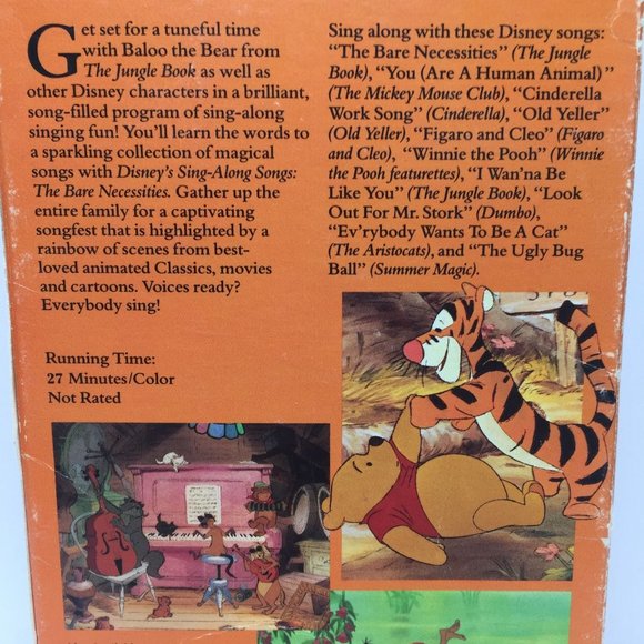 Vintage Set 6 Disney's Sing Along Songs VHS Be Guest Fun Music Bare Necessities - Picture 9 of 15